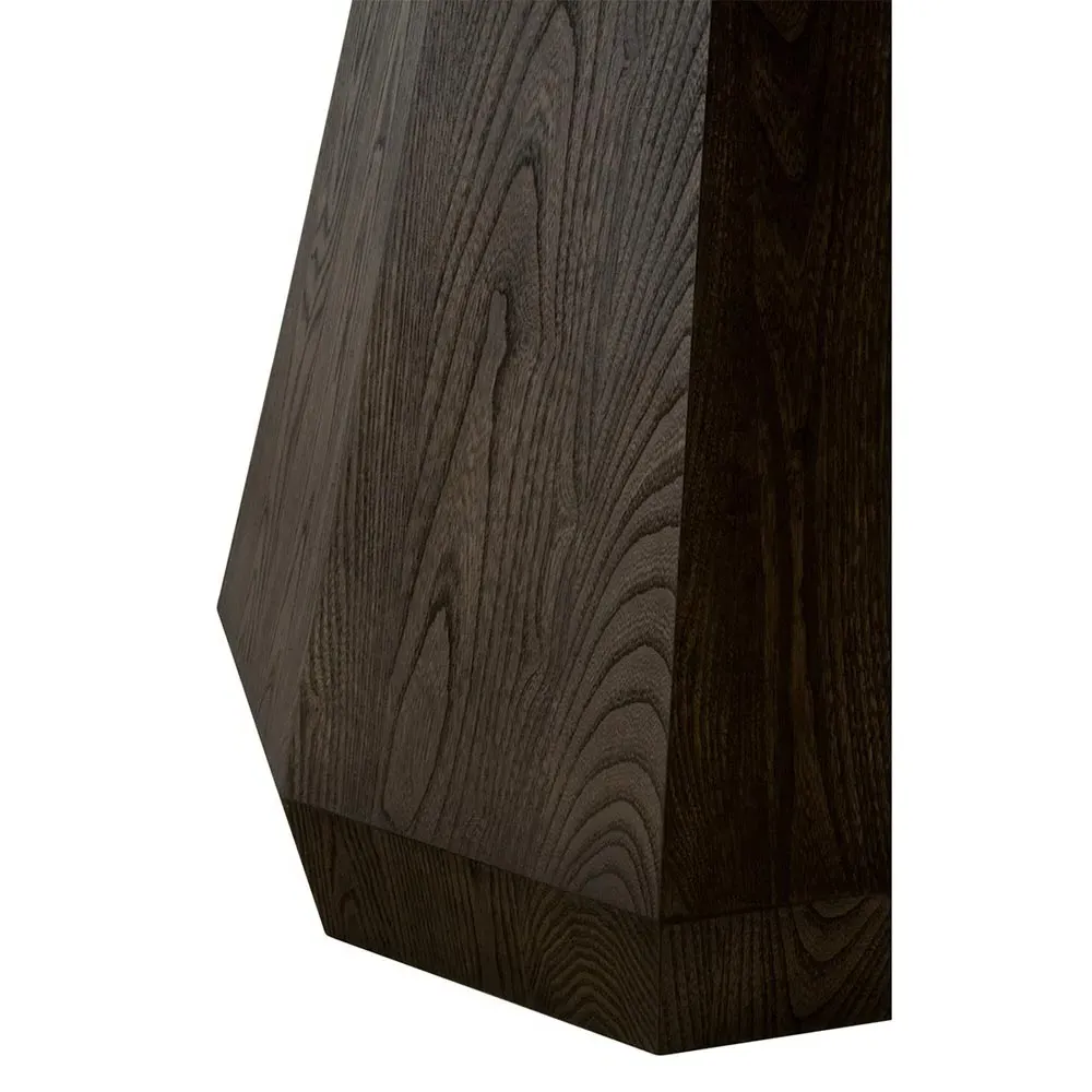 Courtney Round Pedestal Dining Table - Dark Brown, Ash Wood