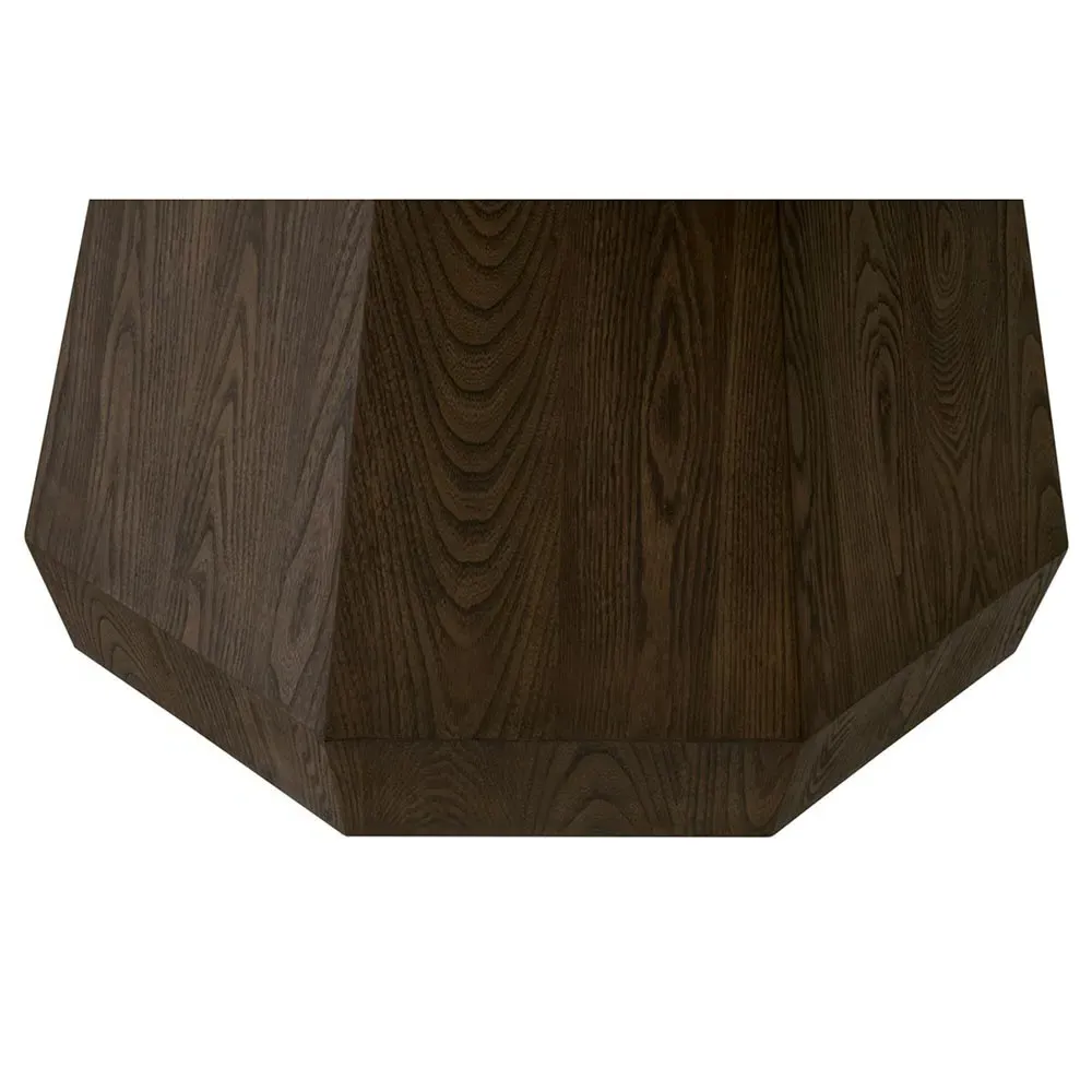 Courtney Round Pedestal Dining Table - Dark Brown, Ash Wood