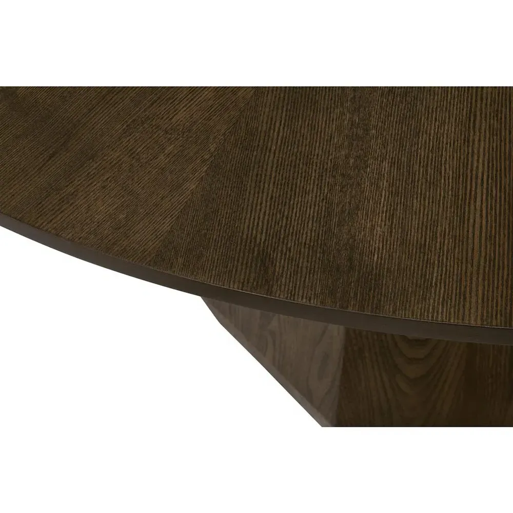 Courtney Round Pedestal Dining Table - Dark Brown, Ash Wood