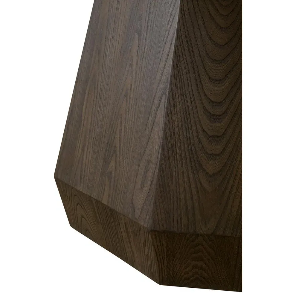 Courtney Round Pedestal Dining Table - Dark Brown, Ash Wood