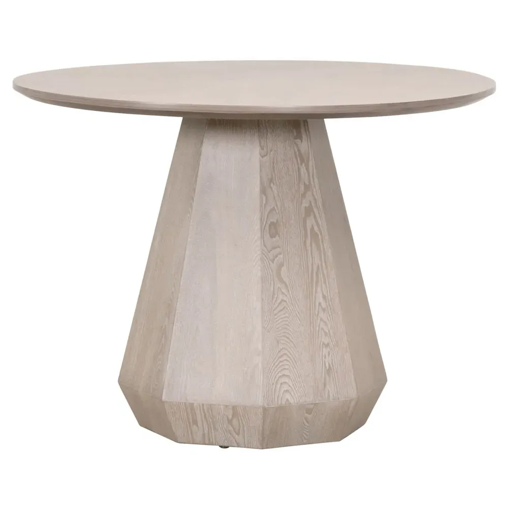 Courtney Round Pedestal Dining Table - Natural Grey, Ash Wood