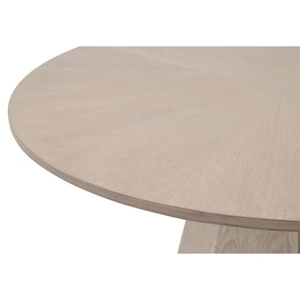 Courtney Round Pedestal Dining Table - Natural Grey, Ash Wood