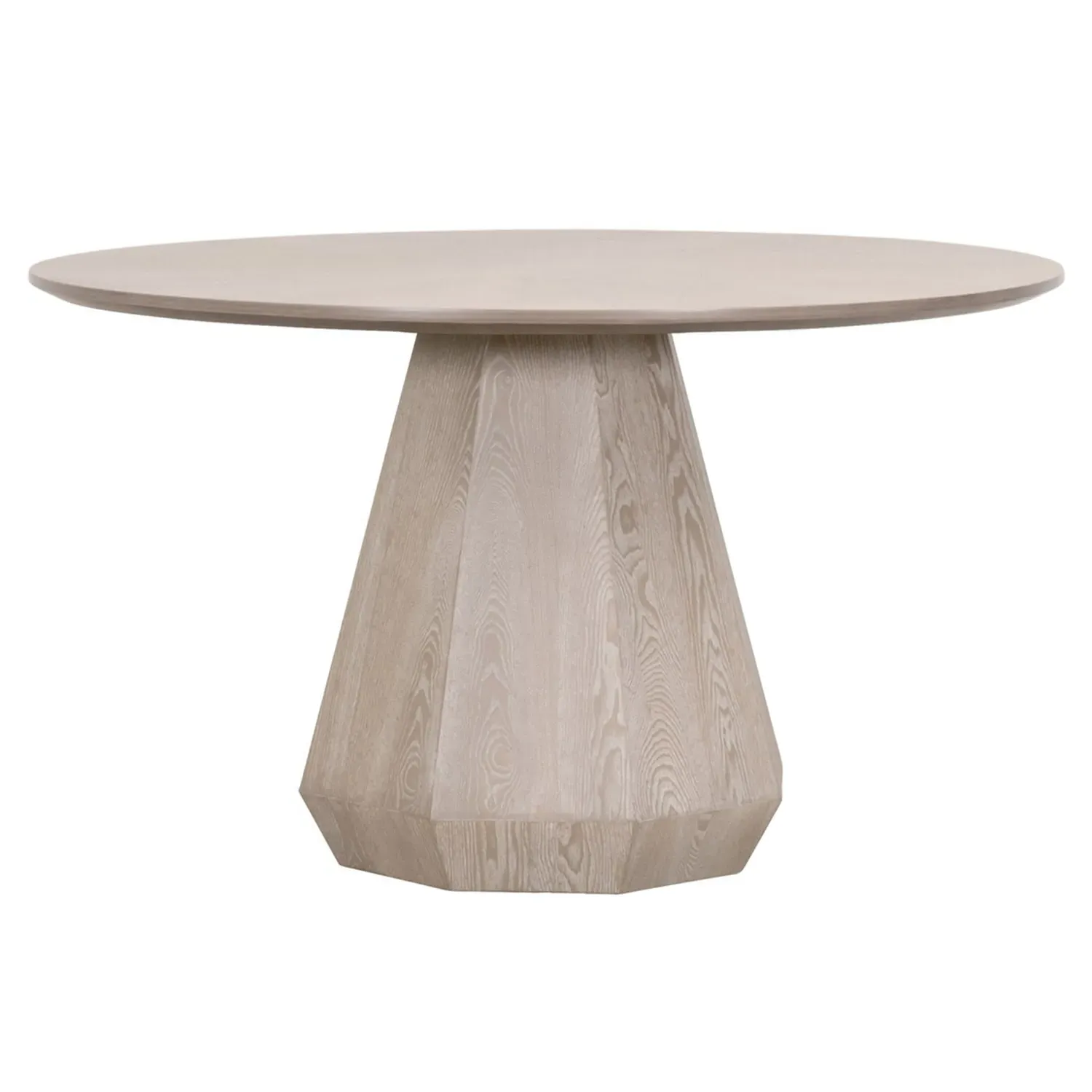 Courtney Round Pedestal Dining Table - Natural Grey, Ash Wood