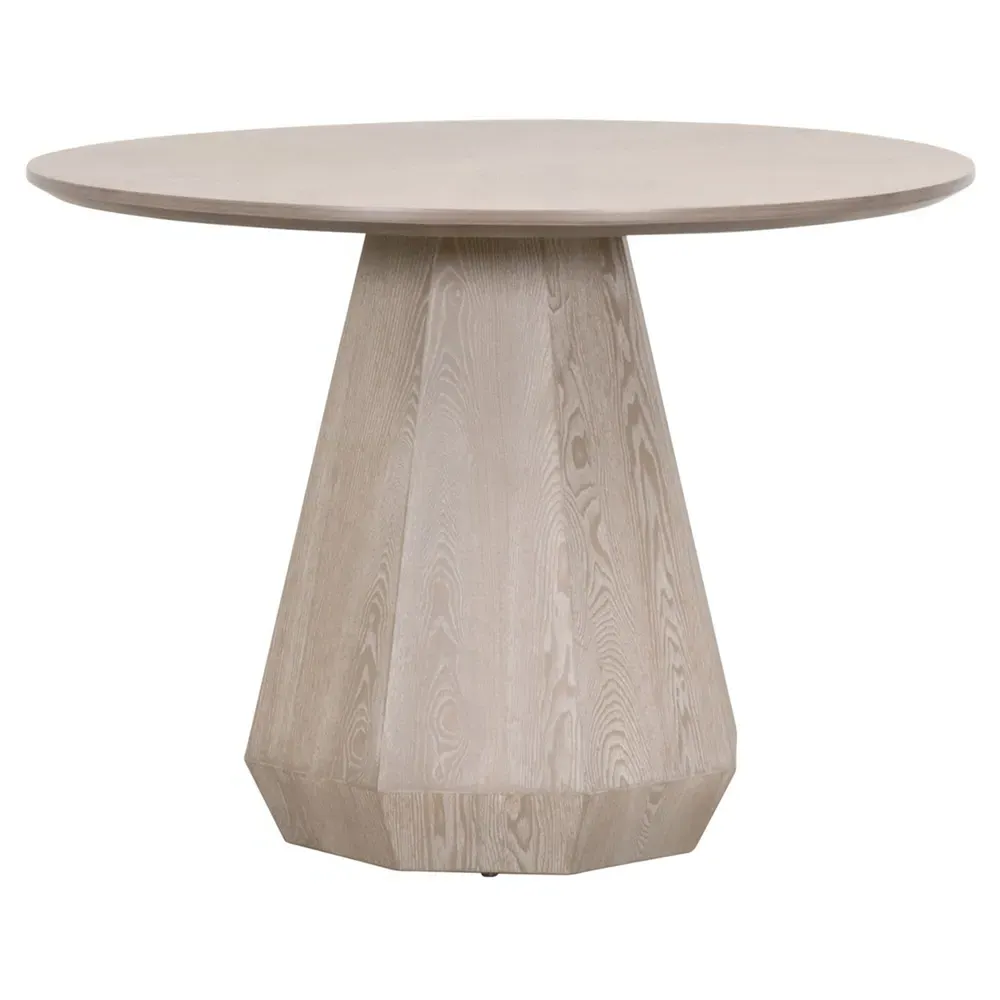 Courtney Round Pedestal Dining Table - Natural Grey, Ash Wood