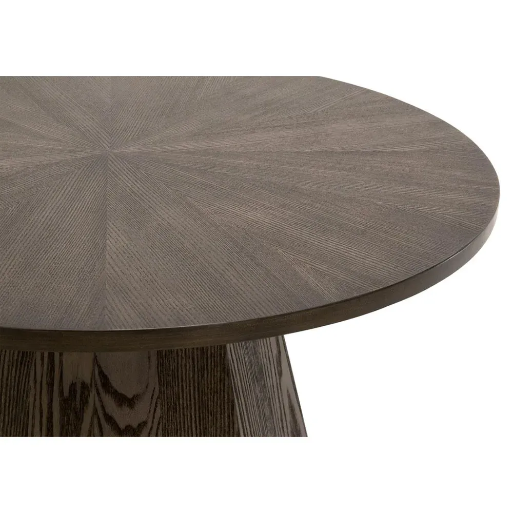 Courtney Round Side Table - Brown, Ash Veneer