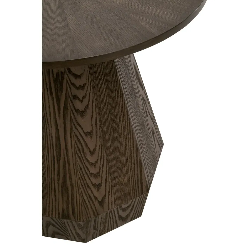 Courtney Round Side Table - Brown, Ash Veneer