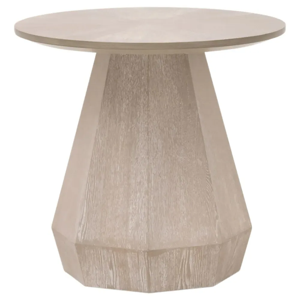 Courtney Round Side Table - Natural Grey, Wood