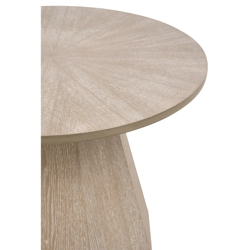 Courtney Round Side Table - Natural Grey, Wood