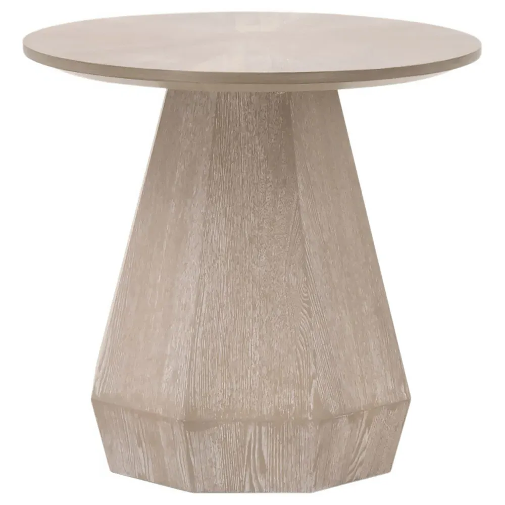 Courtney Round Side Table - Natural Grey, Wood image