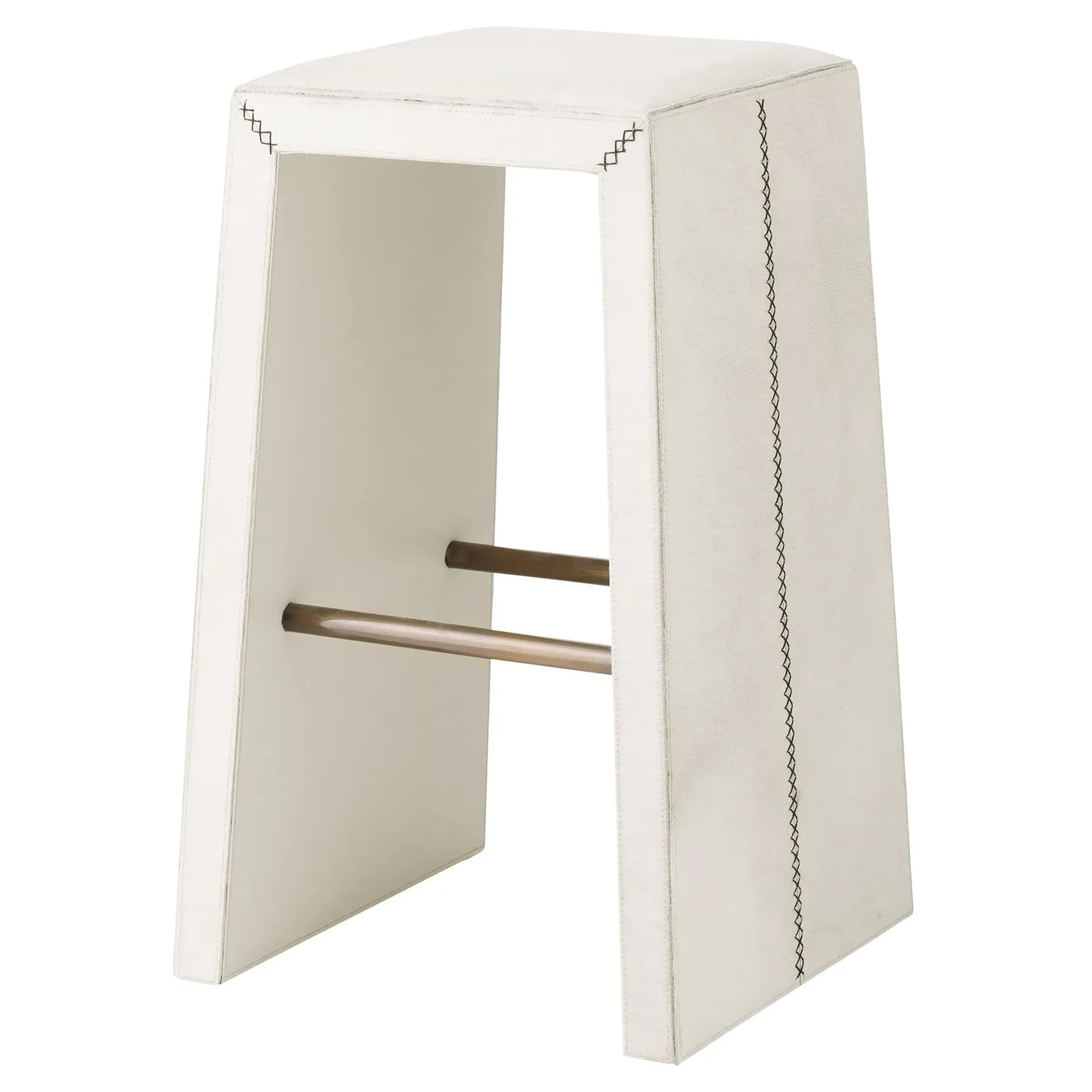 Cowan Bar Stool - White, Hair on Hide