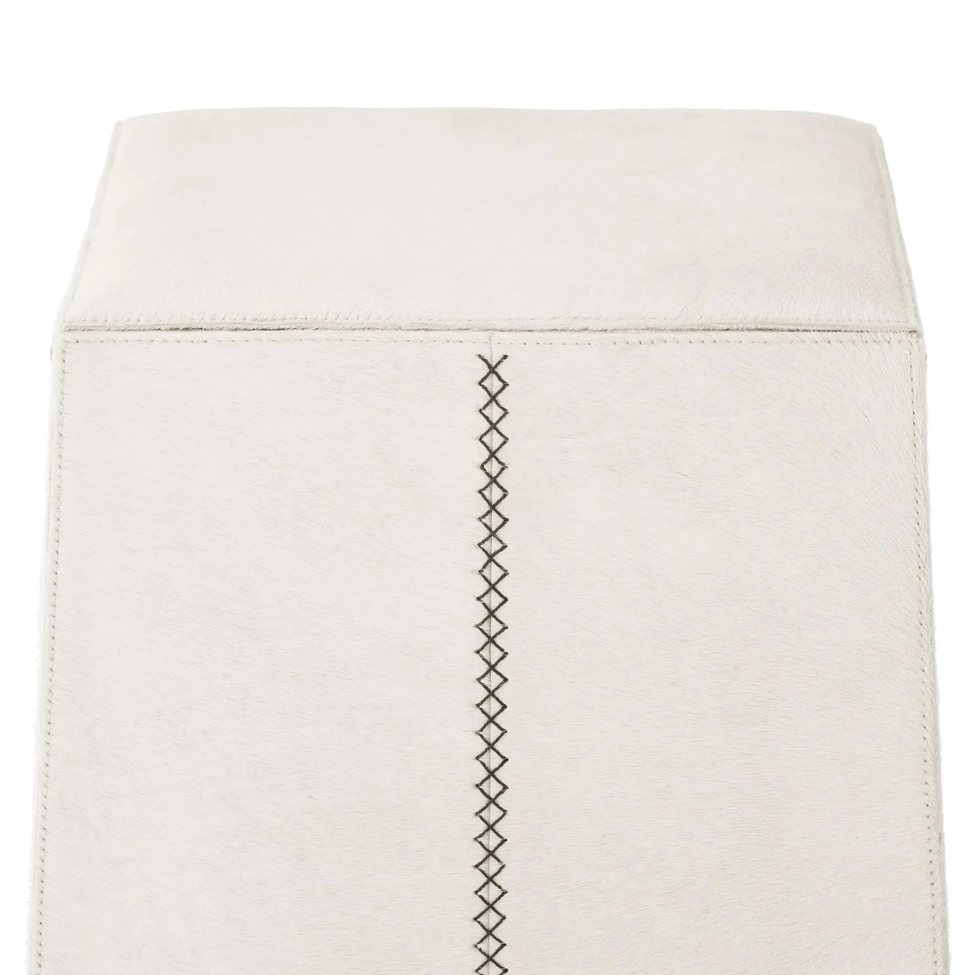 Cowan Bar Stool - White, Hair on Hide