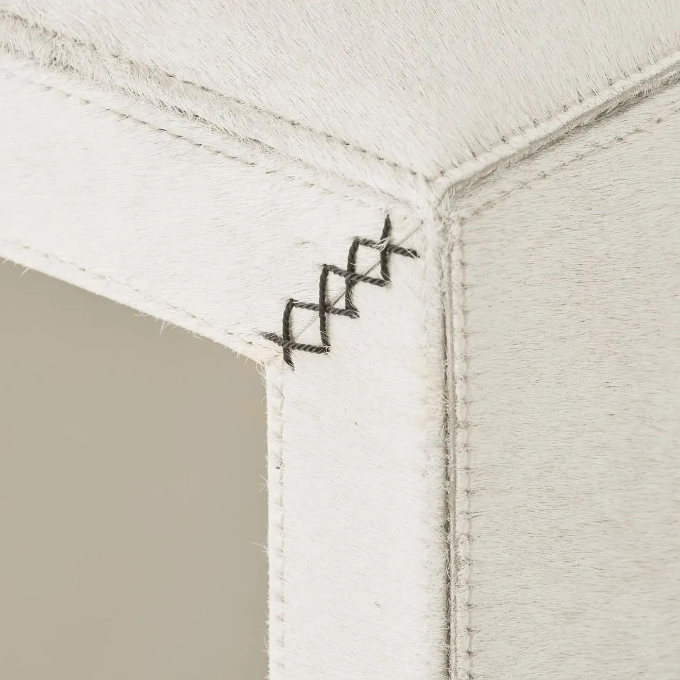 Cowan Bar Stool - White, Hair on Hide