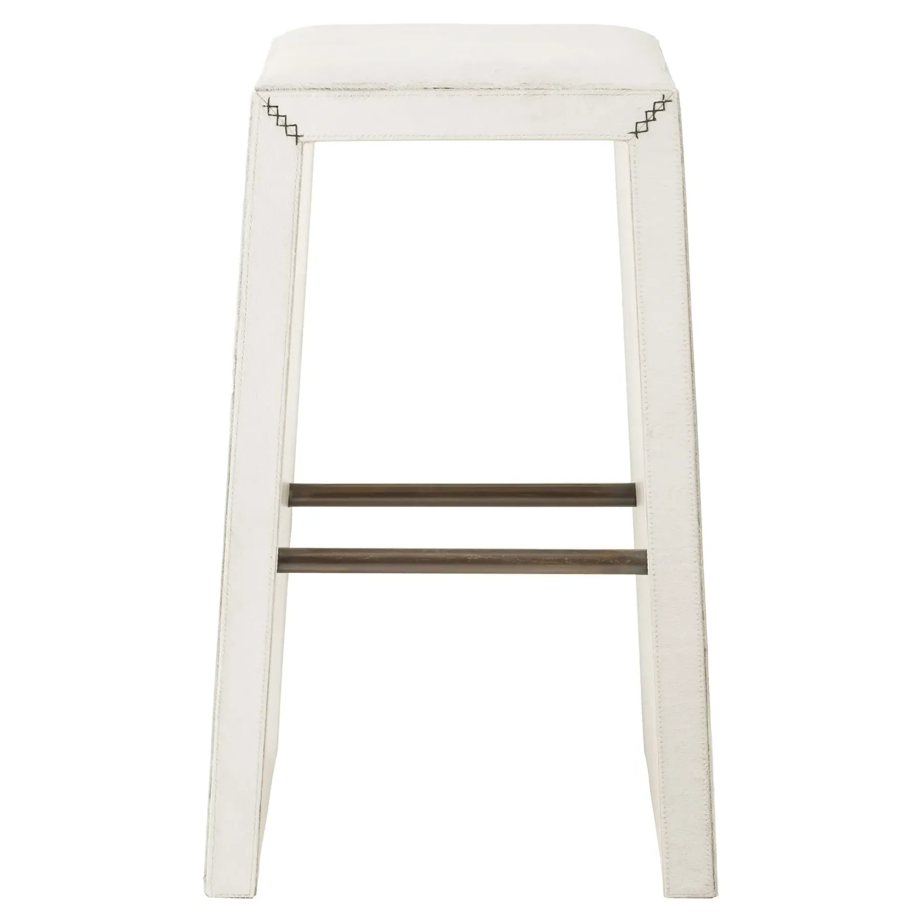 Cowan Bar Stool - White, Hair on Hide