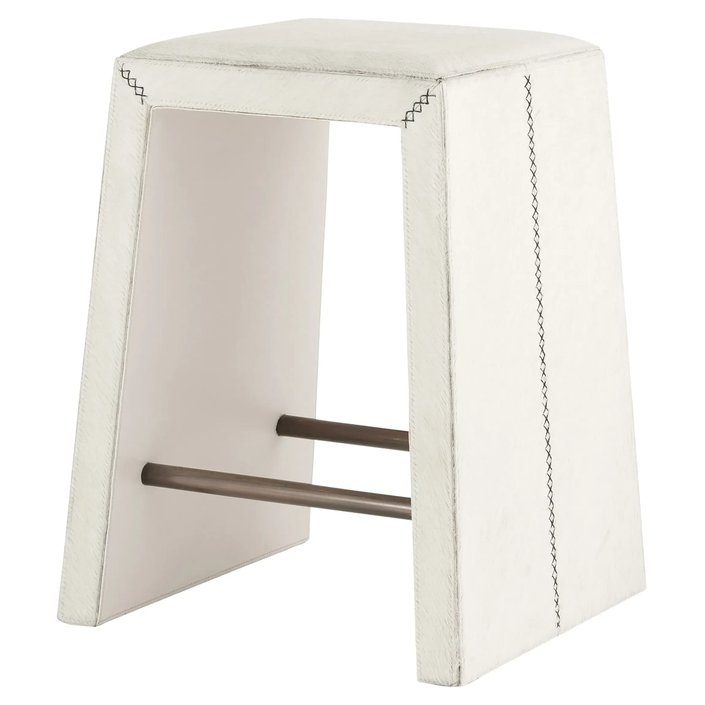 Cowan Counter Stool - White, Hair on Hide