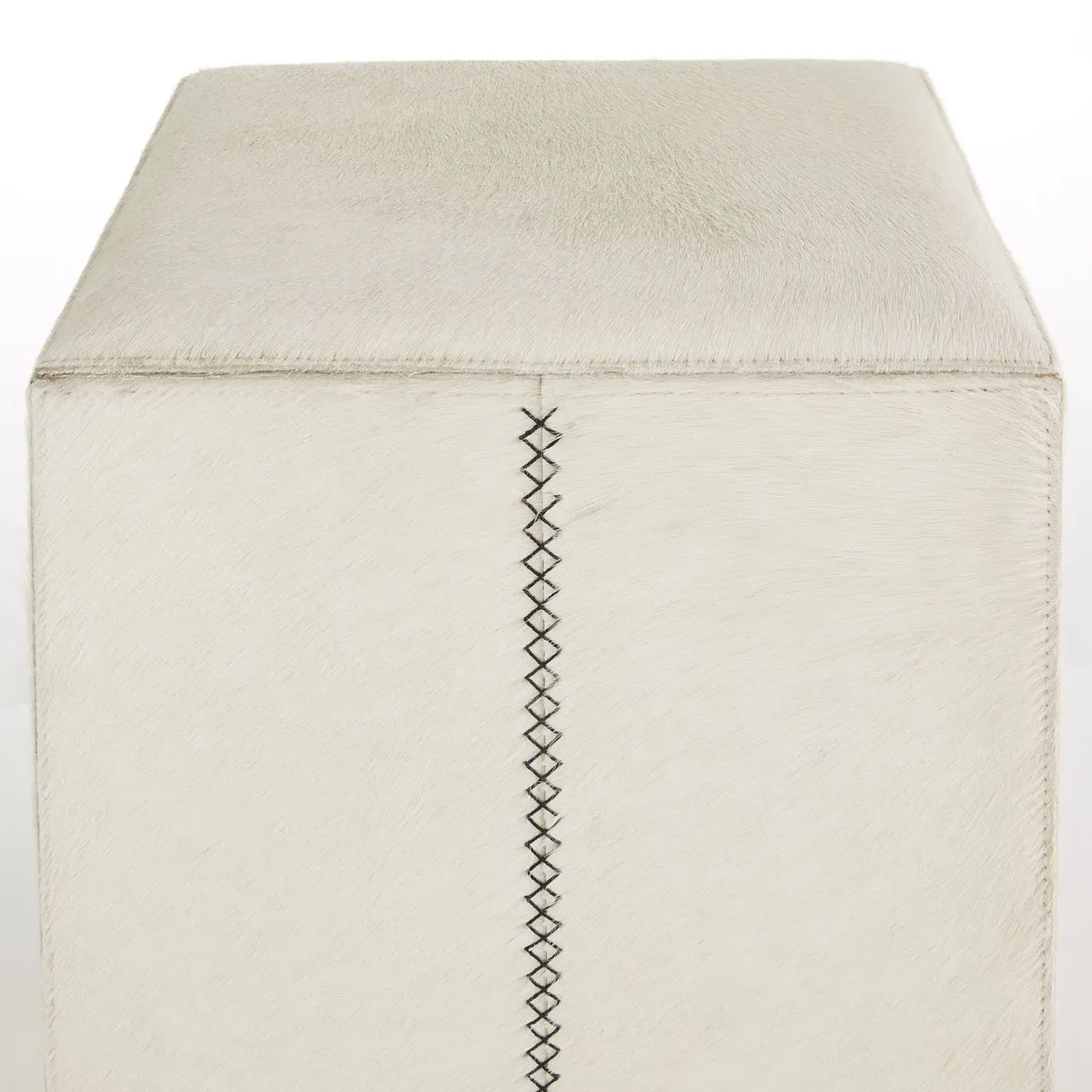 Cowan Counter Stool - White, Hair on Hide