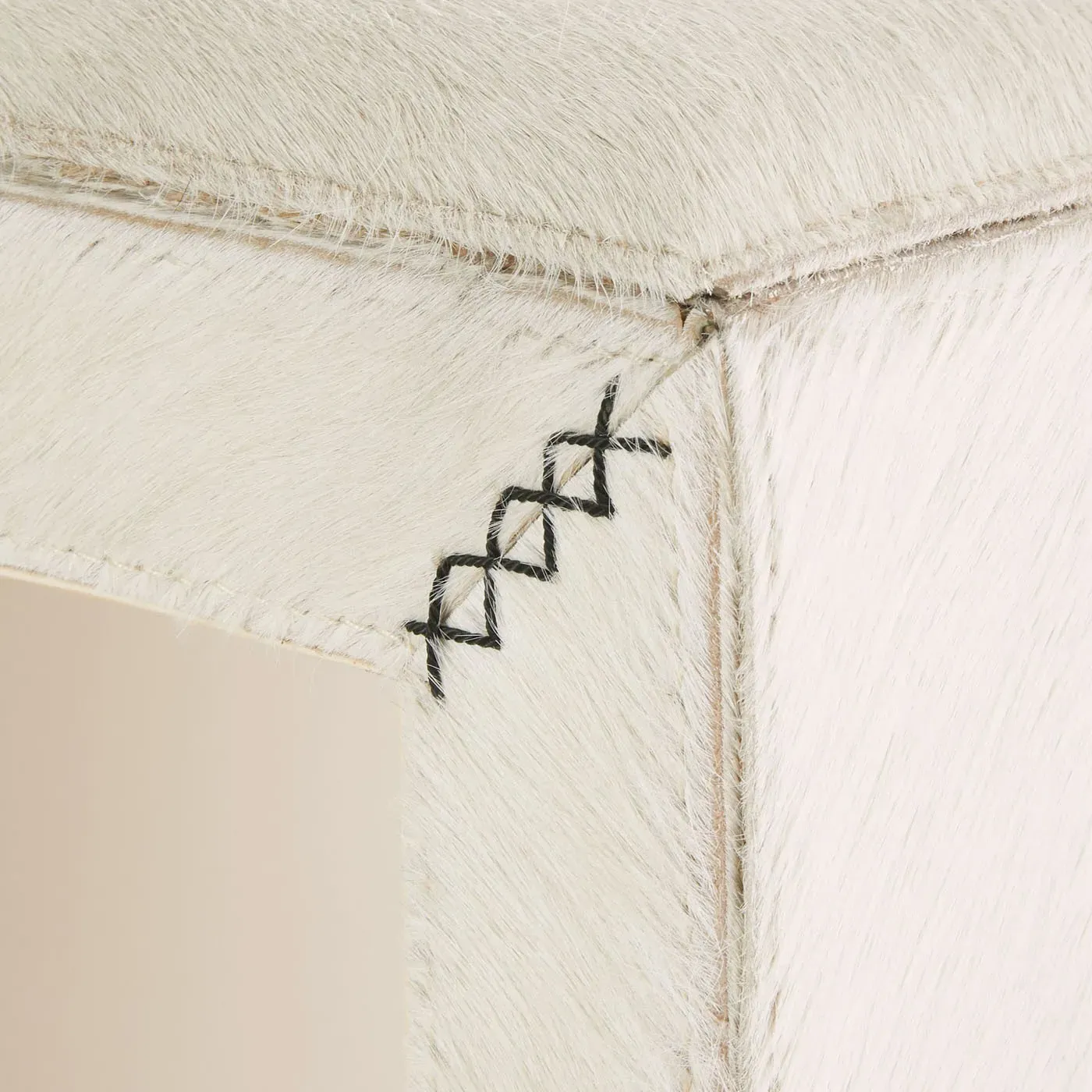 Cowan Counter Stool - White, Hair on Hide