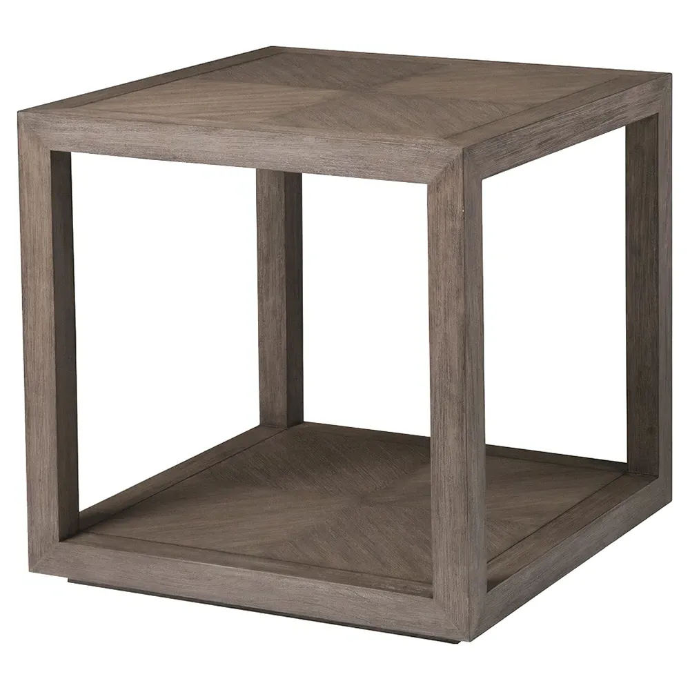 Credence Square Side Table - Grey, Mahogany image