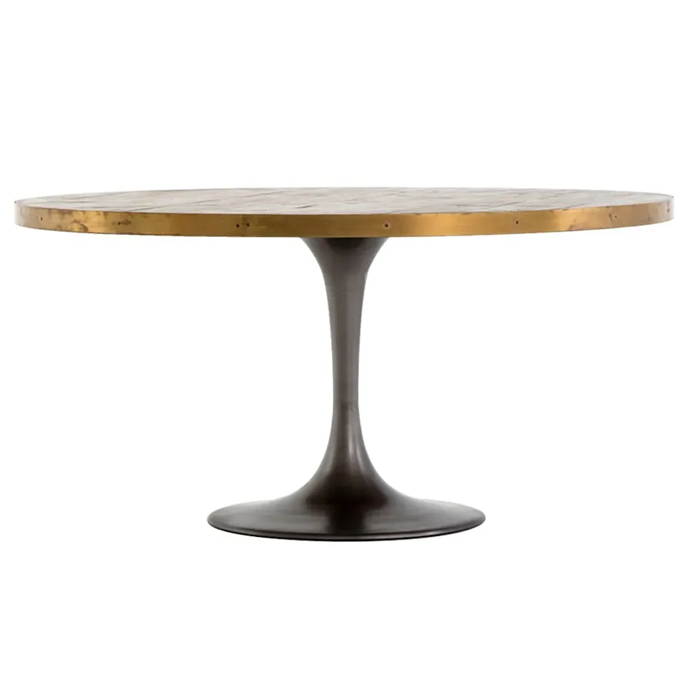 Cressley Round Dining Table - Brown, Oak