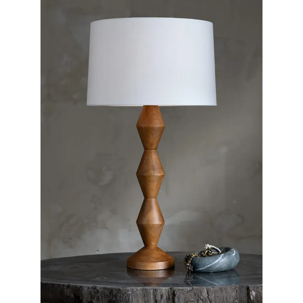 Crew Buffet Table Lamp - Brown, Walnut Wood