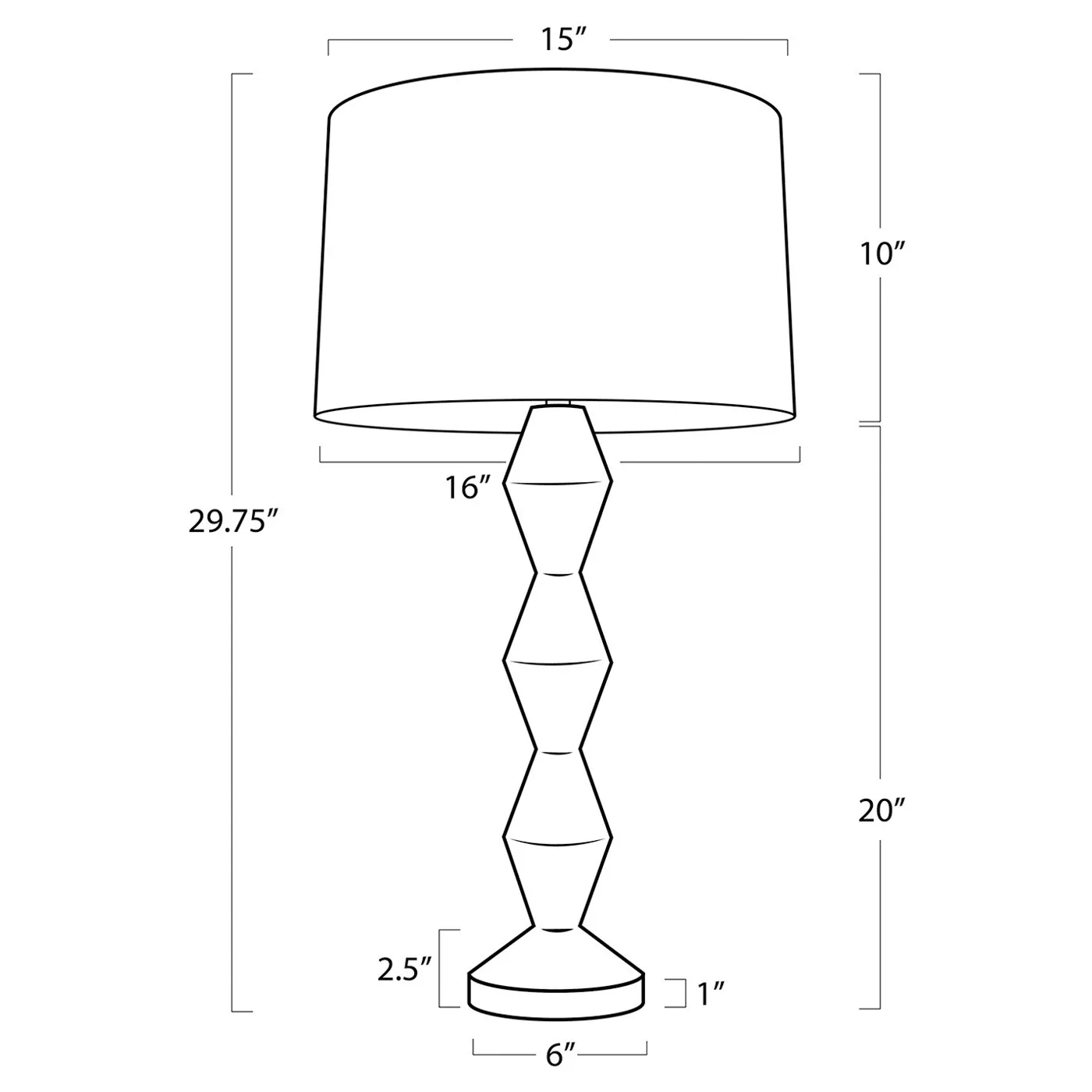 Crew Buffet Table Lamp - Brown, Walnut Wood