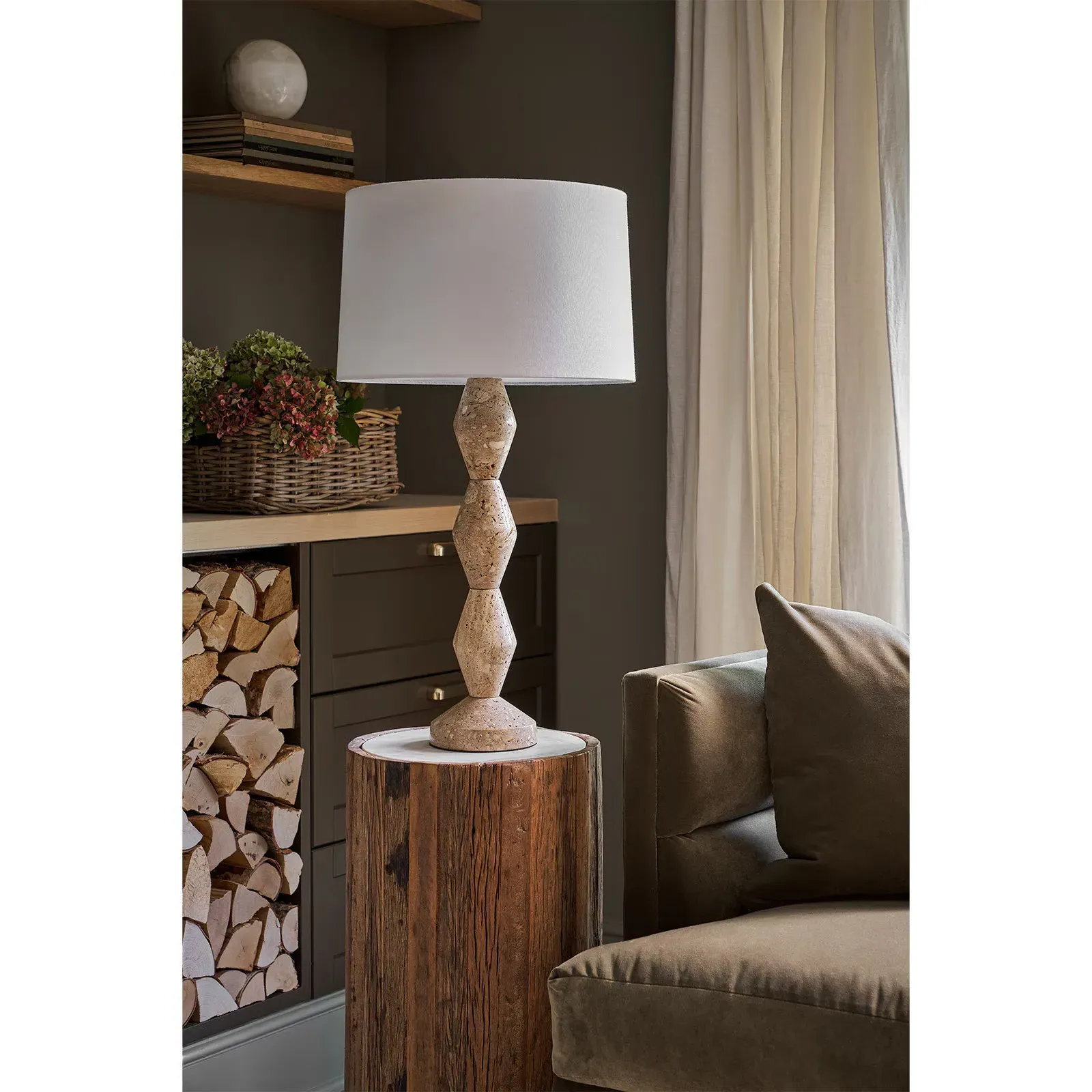 Crew Buffet Table Lamp - Travertine
