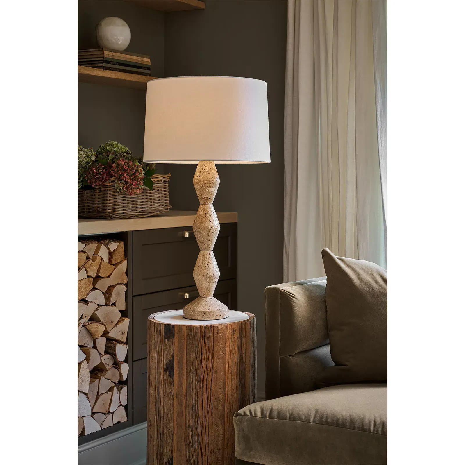 Crew Buffet Table Lamp - Travertine