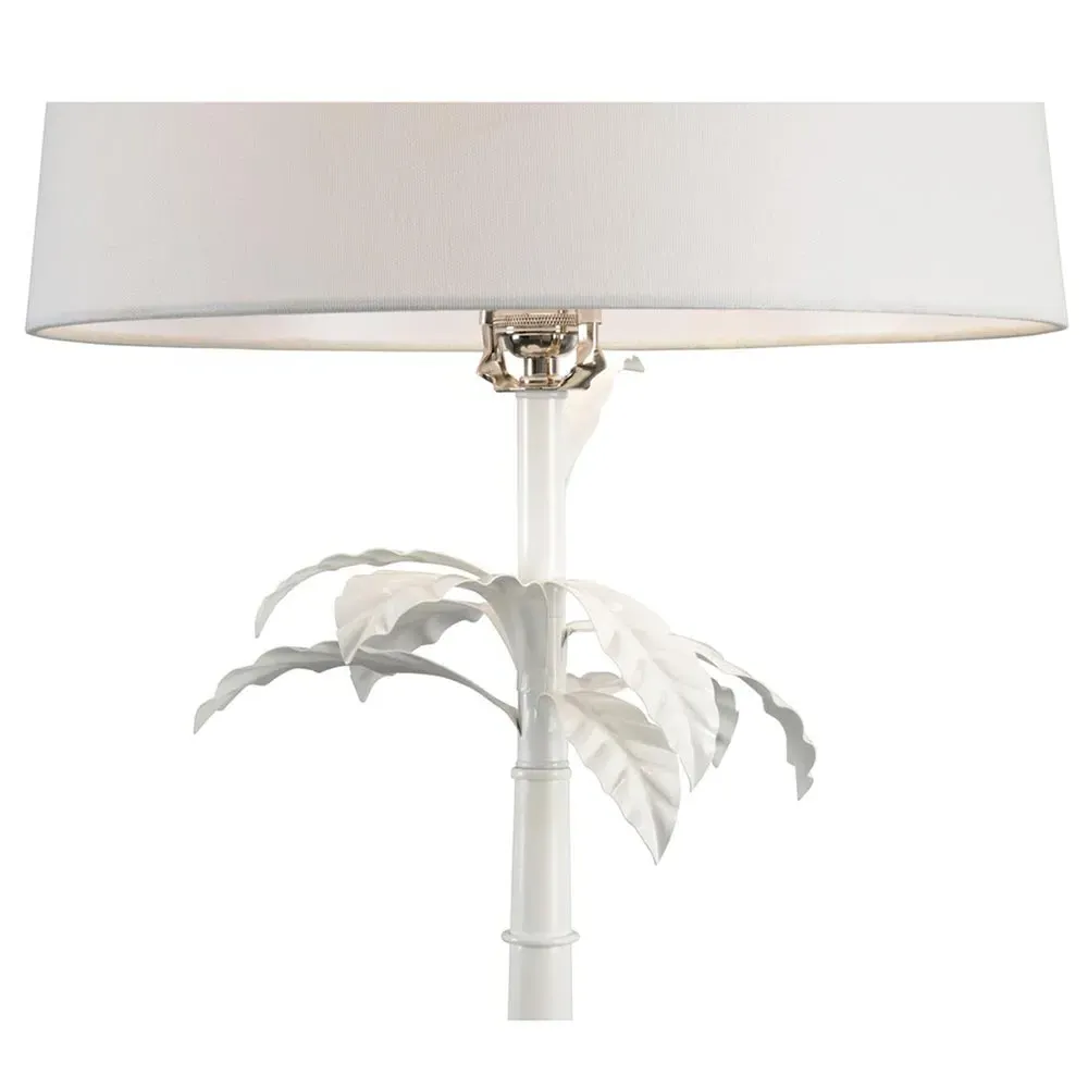 Crissan Palm Leaf Table Lamp - White, Steel