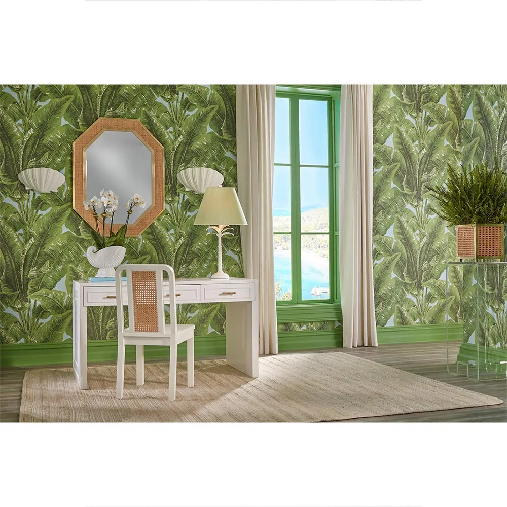 Crissan Palm Leaf Table Lamp - White, Steel