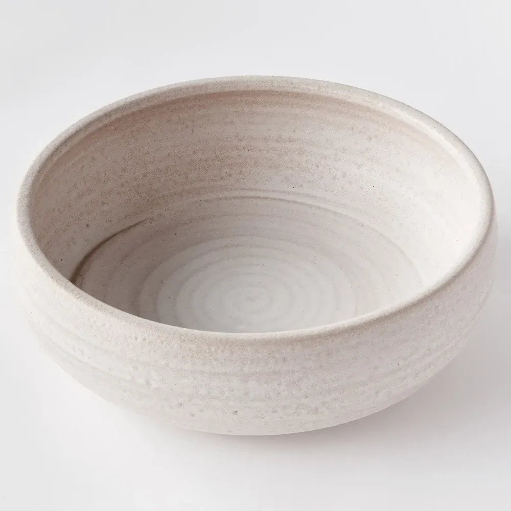 Crista Round Decorative Bowl - White, Ceramic