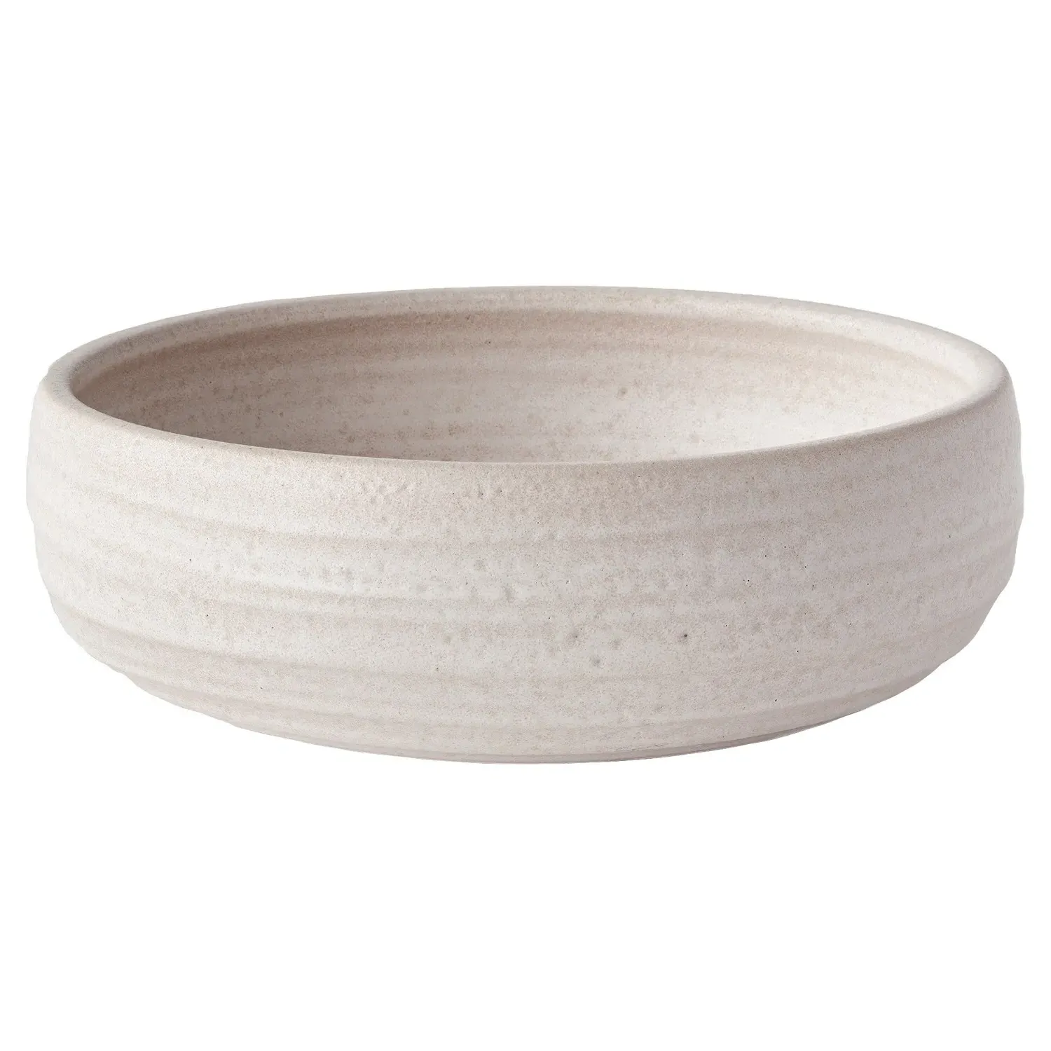 Crista Round Decorative Bowl - White, Ceramic image