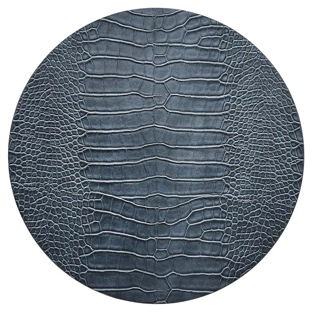 Croco Round Placemat Set of 4 - Cadet Blue, Polyurethane image