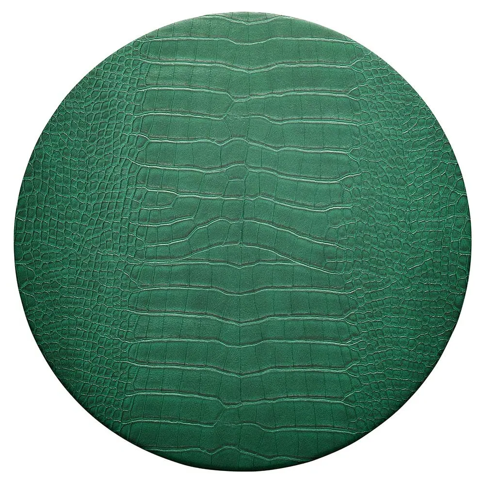 Croco Round Placemat Set of 4 - Emerald, Polyurethane