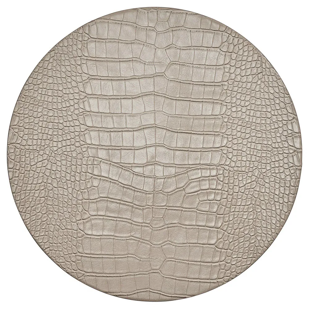 Croco Round Placemat Set of 4 - Sand, Polyurethane