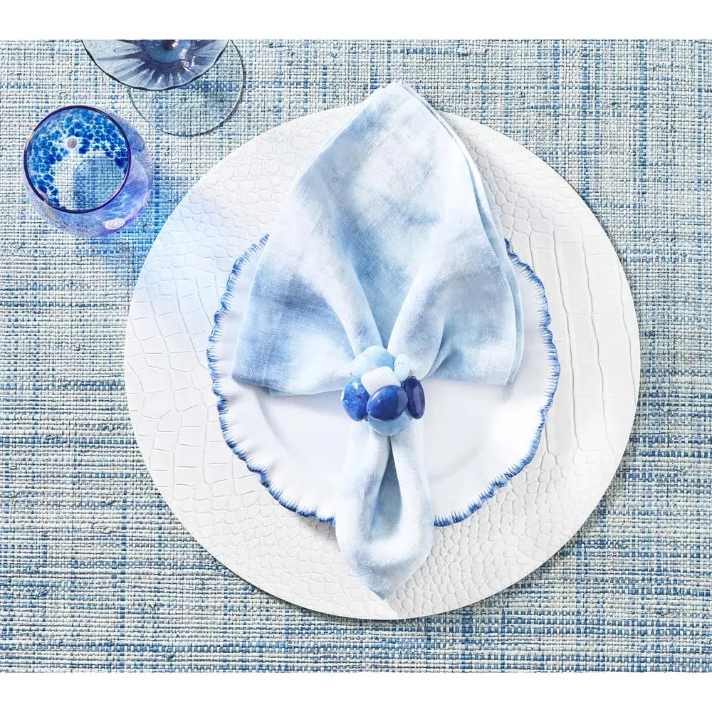 Croco Round Placemat Set of 4 - White, Polyurethane