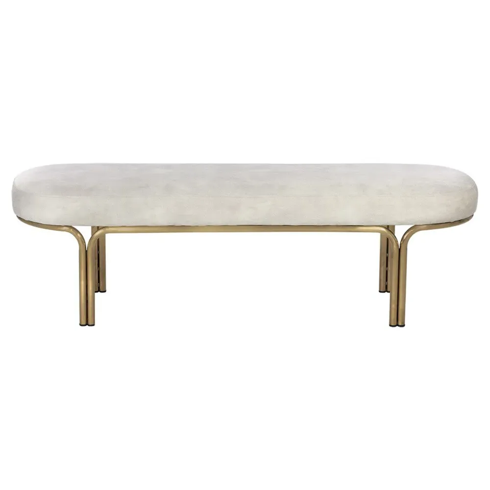 Croft Gold Iron Bench - Cream image