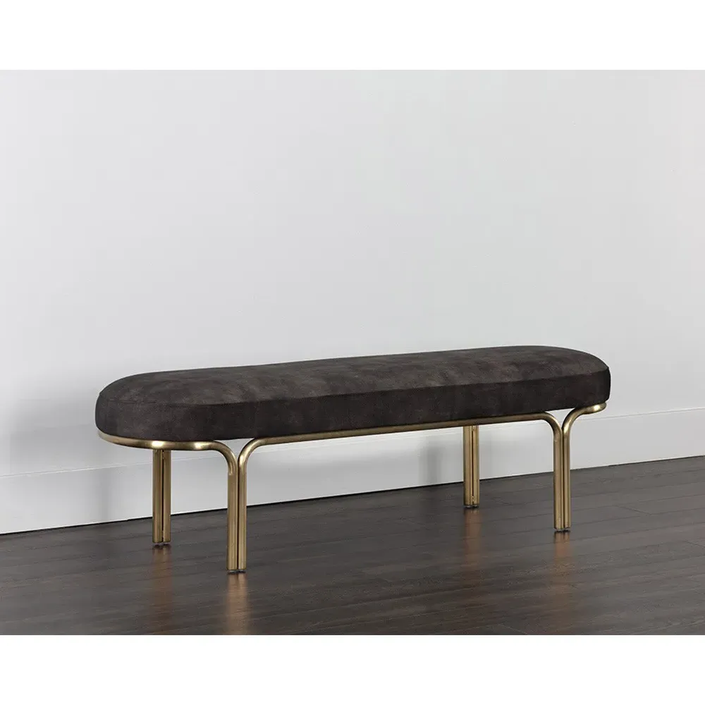 Croft Gold Iron Bench - Shitake