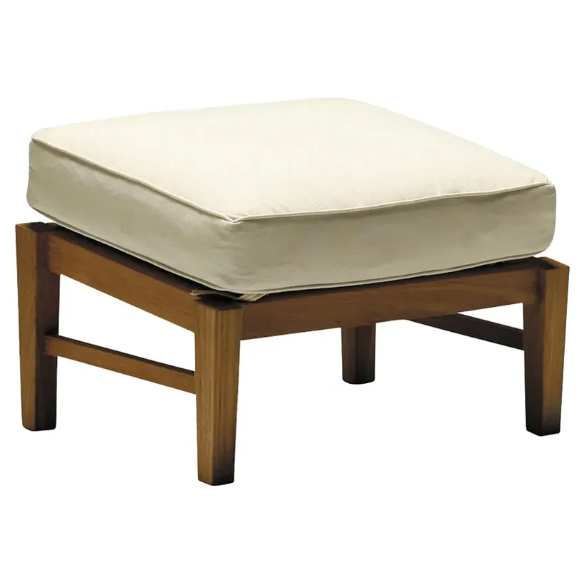 Croquet Outdoor Ottoman with Cushion - Natural, Teak image