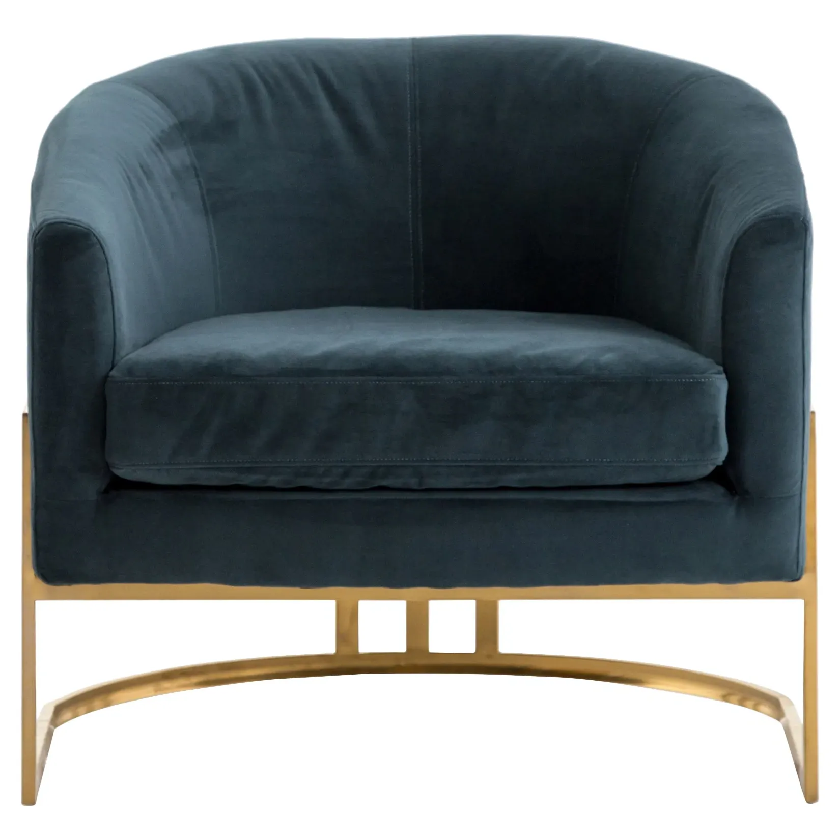 Crowley Barrel Chair - Dark Teal, Velvet