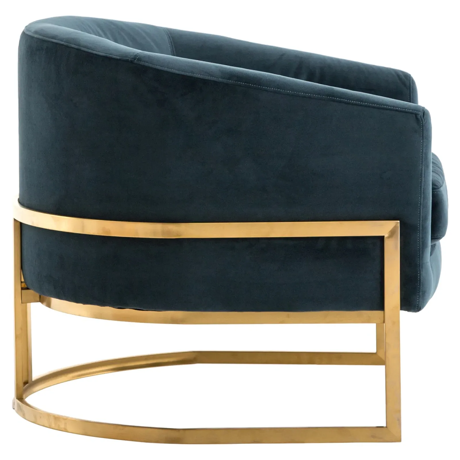 Crowley Barrel Chair - Dark Teal, Velvet