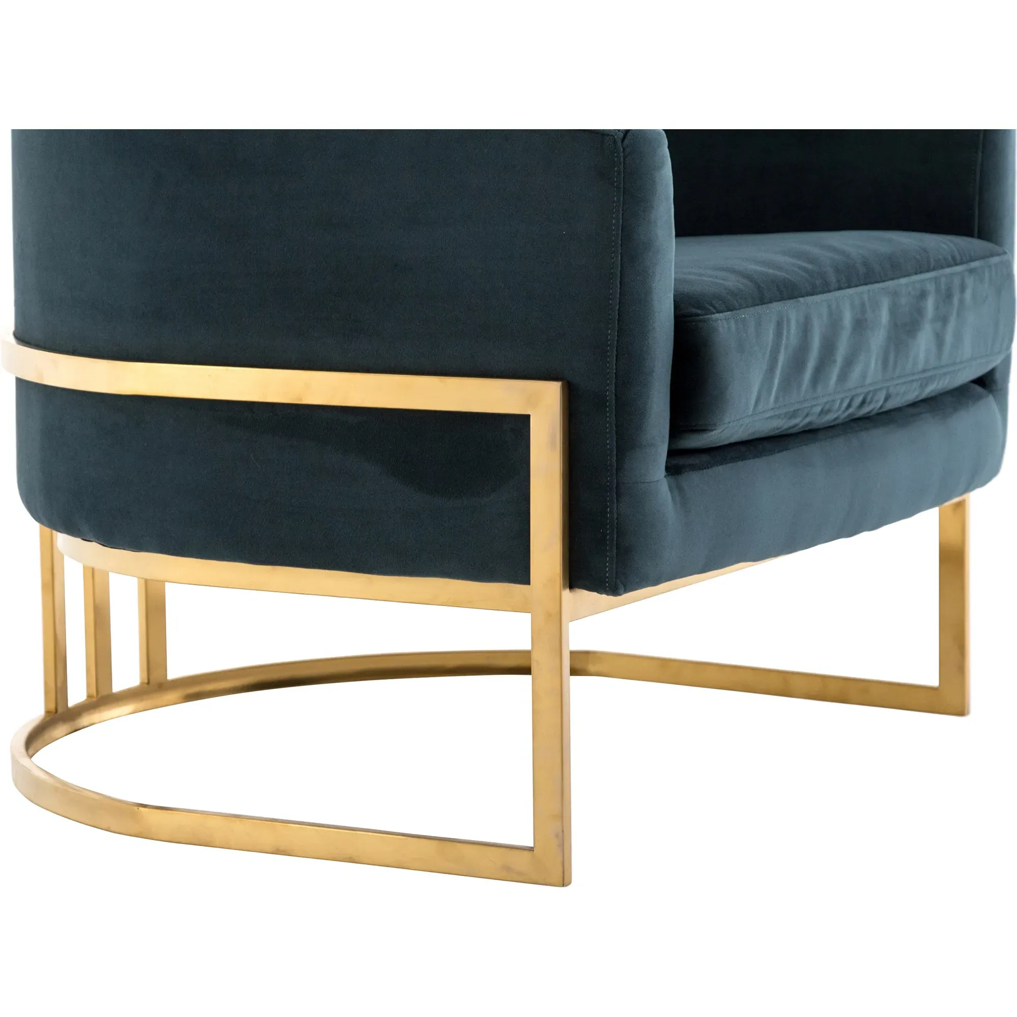 Crowley Barrel Chair - Dark Teal, Velvet