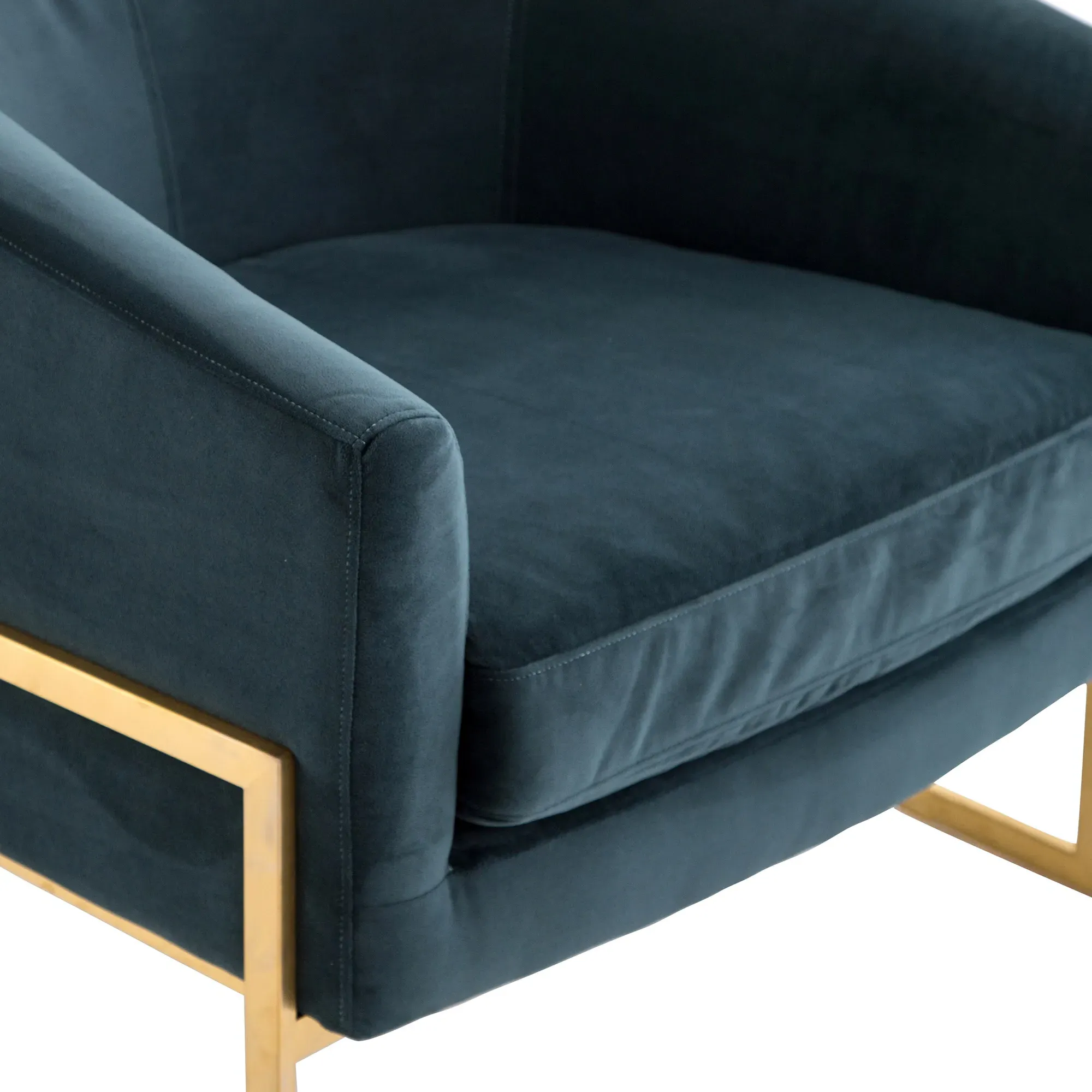 Crowley Barrel Chair - Dark Teal, Velvet