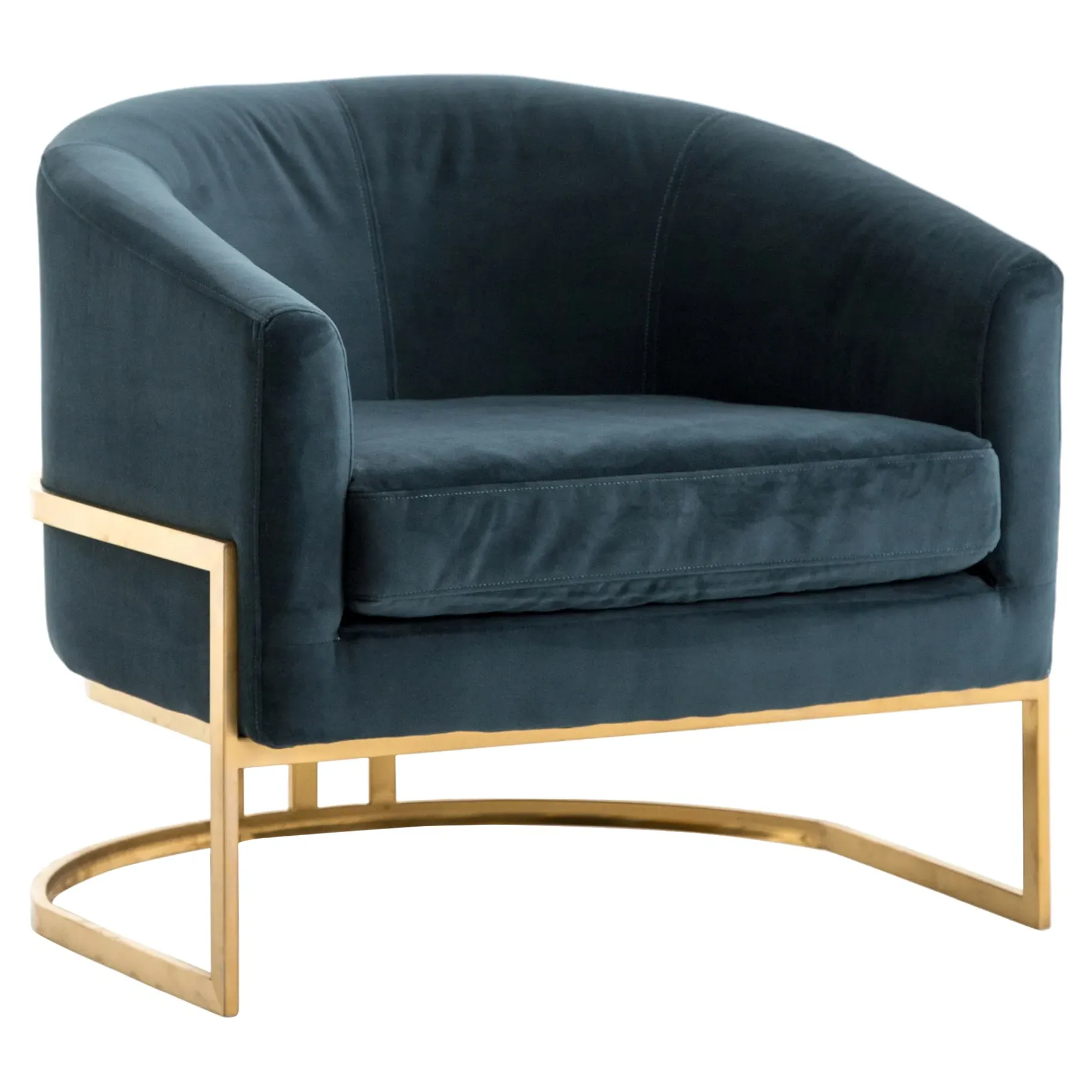 Crowley Barrel Chair - Dark Teal, Velvet