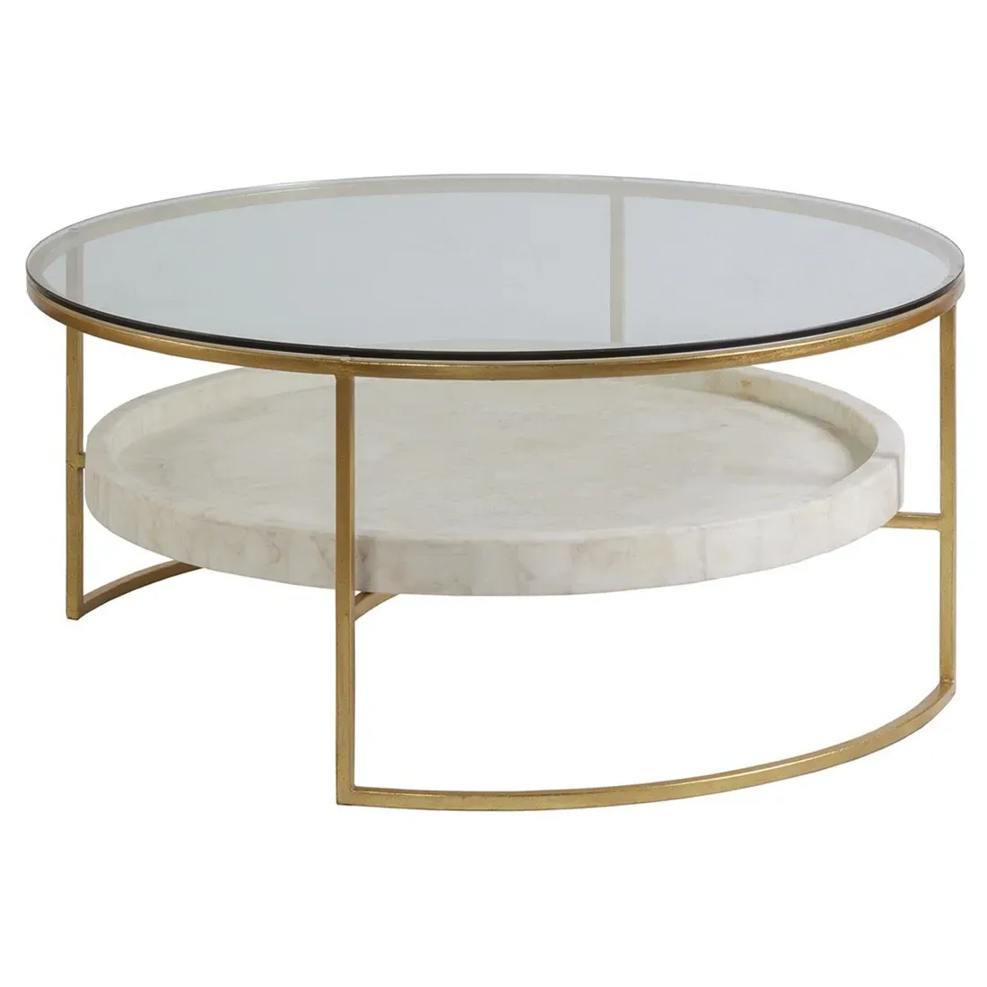 Cumulus Round Coffee Table - Gold, Stone image