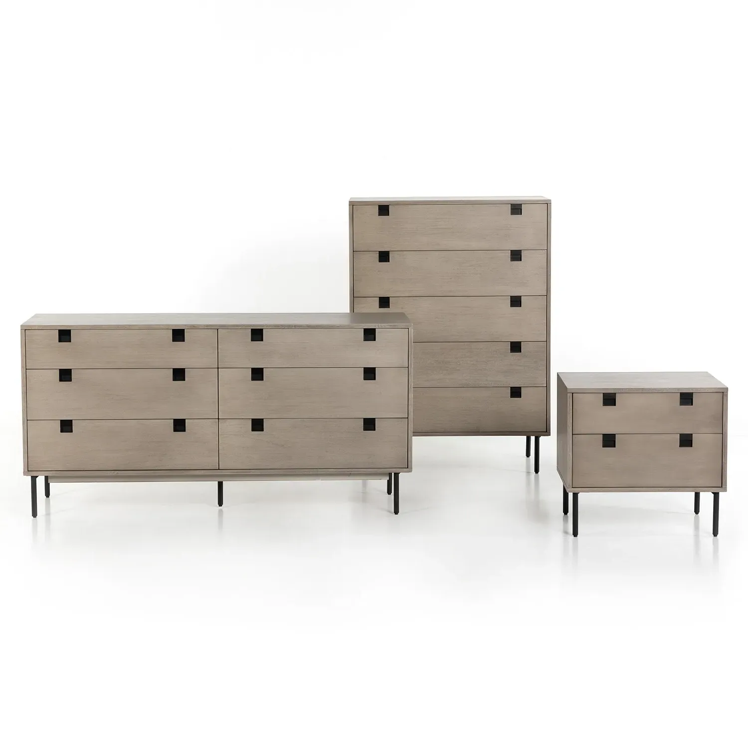 Currie Double Dresser - Grey, Acacia Wood