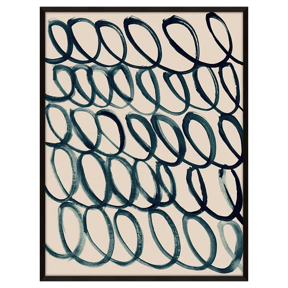 Cursive Painting 2 Large Wall Art - Blue
