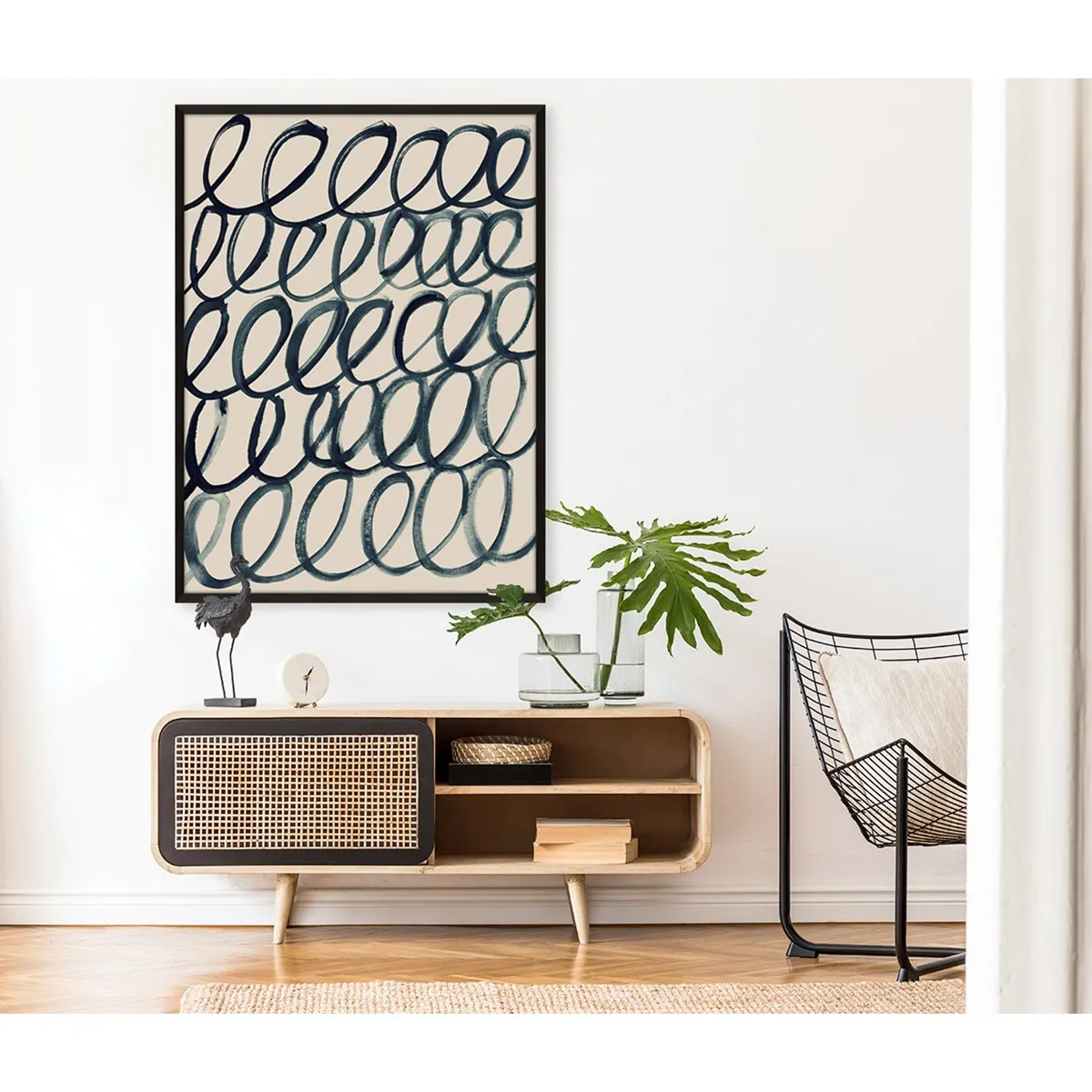 Cursive Painting 2 Wall Art - Blue