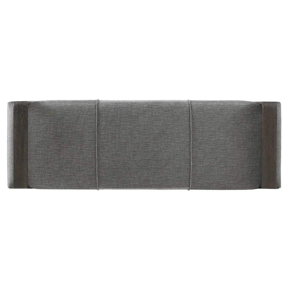 Curtis Upholstered Bedroom Bench - Grey, Brown Wood