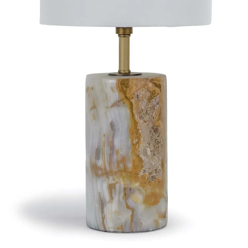 Cylinder Table Lamp - White, Jade Stone
