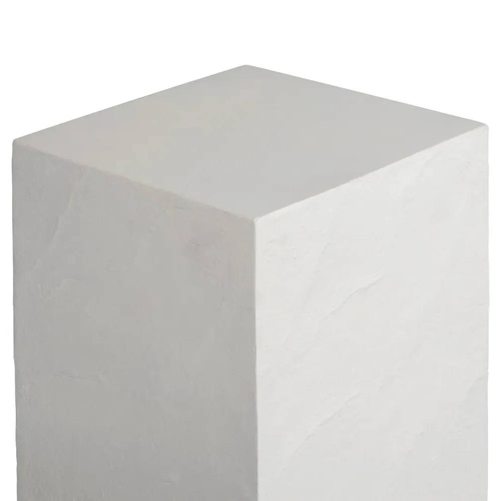 Cyndra 31" Outdoor Plinth Pedestal - White, Concrete
