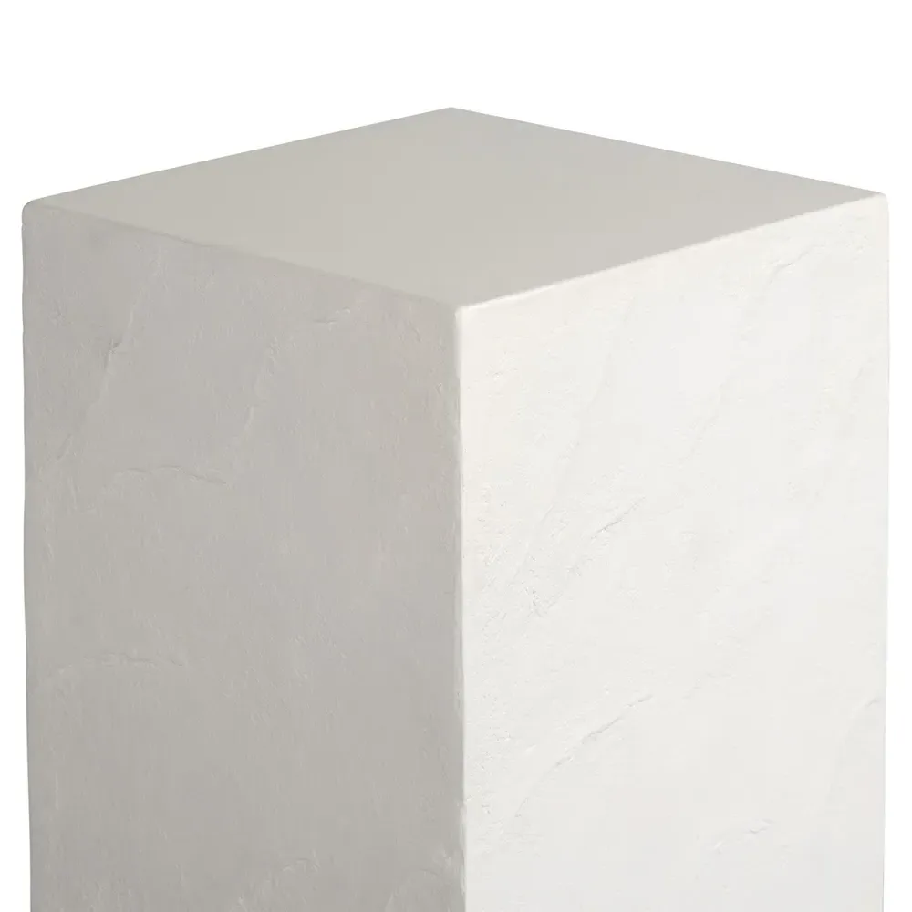 Cyndra 40" Outdoor Plinth Pedestal - White, Concrete